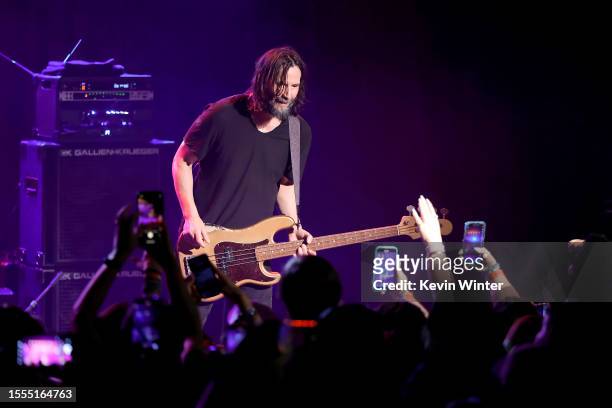 Keanu Reeves of Dogstar performs onstage at The Roxy Theatre on July 18, 2023 in West Hollywood, California.