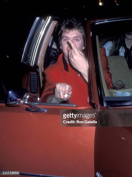 Musician Steve Jones of Sex Pistols on January 19, 1978 parties at The Palm in Los Angeles, California.