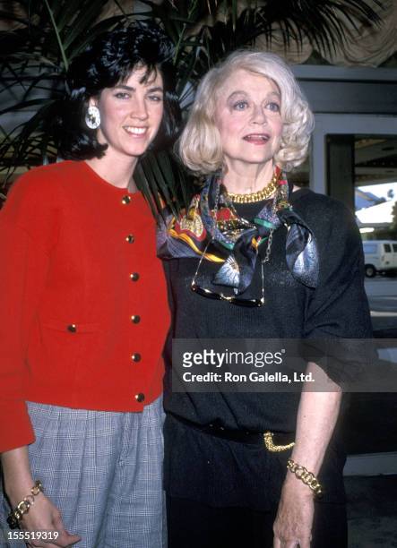 Actress Dorothy Malone and daughter Mimi Bergerac attend the Sixth Annual American Cinema Awards Rehearsals on January 5, 1989 at Beverly Hilton...