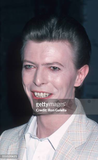 Musician David Bowie attends a performance of The Elephant Man on September 28, 1980 at the Booth Theater in New York City.