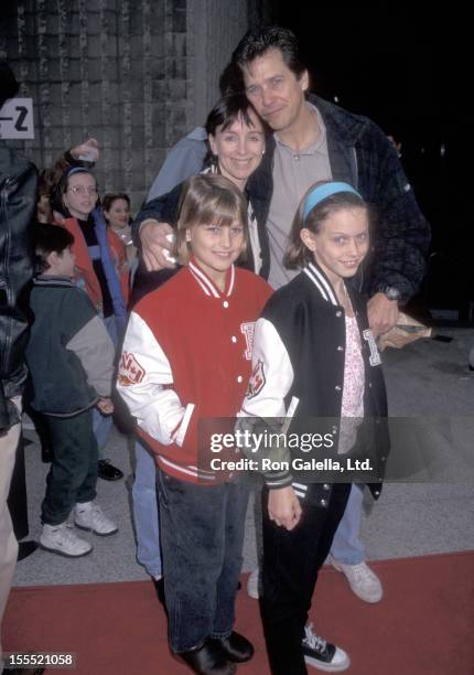 Actor Tim Matheson, wife Megan Murphy Matheson and daughters Molly Matheson and Emma Matheson attend the Beverly Hills Ninja Westwood Premiere on...