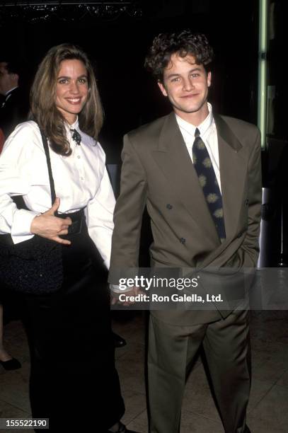 Actress Chelsea Noble and actor Kirk Cameron attend the Cerritos Center For Performing Arts Gala Opening on January 13, 1993 at the Cerritos Center...