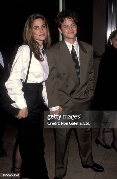 Actress Chelsea Noble and actor Kirk Cameron attend the Cerritos Center For Performing Arts Gala Opening on January 13, 1993 at the Cerritos Center...