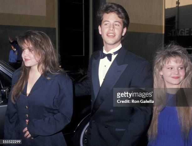 Actor Kirk Cameron, and sisters Candace Cameron and Bridgette Cameron on March 11, 1990 at Universal Ampitheater in Universal City, California.