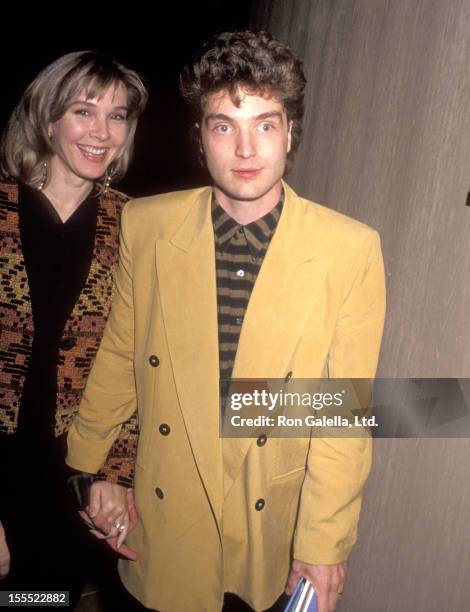 Actress Cynthia Rhodes and musician Richard Marx attend The Scott Newman Center's 10th Anniversary Gala Honors Warren Cowan on November 9, 1990 at...