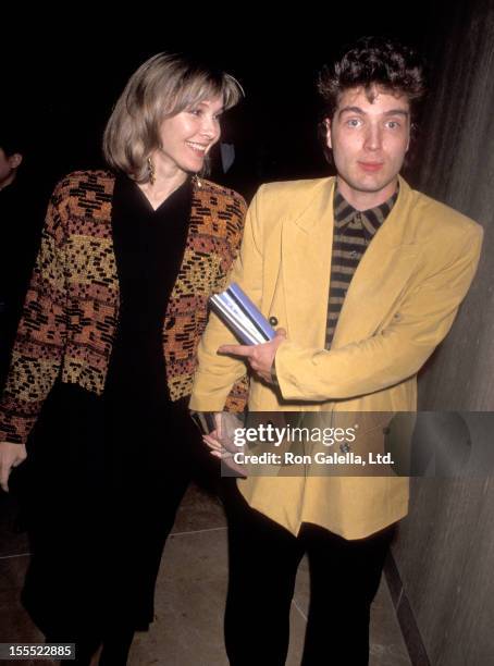 Actress Cynthia Rhodes and musician Richard Marx attend The Scott Newman Center's 10th Anniversary Gala Honors Warren Cowan on November 9, 1990 at...