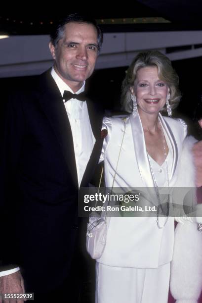 Actor John Gavin and actress Constance Towers attend the Army Ball on June 7, 1986 at the Beverly Hilton Hotel in Beverly Hills, California.