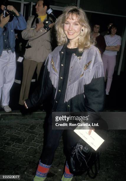 Actress Cynthia Rhodes attends the 45th Annual Golden Globe Awards Rehearsals on January 22, 1988 at Beverly Hilton Hotel in Beverly Hills,...