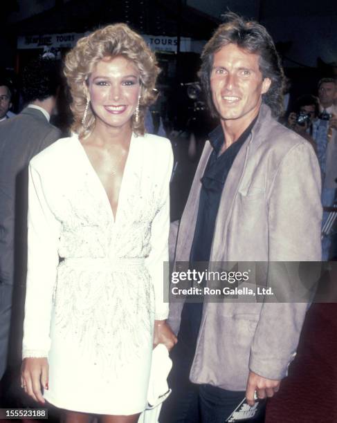 Actress Cynthia Rhodes and guest attend the Staying Alive Hollywood Premiere on July 11, 1983 at Mann's Chinese Theatre in Hollywood, California.