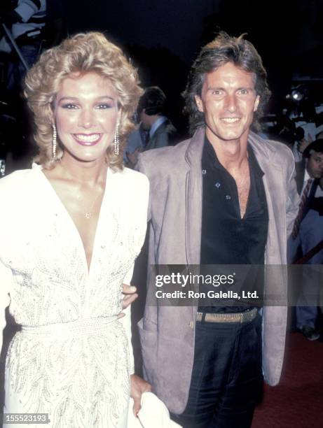 Actress Cynthia Rhodes and guest attend the Staying Alive Hollywood Premiere on July 11, 1983 at Mann's Chinese Theatre in Hollywood, California.