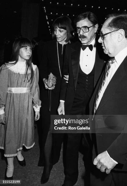 Producer David Merrick, wife Etan Aronson, daughter Cecilia Ann Merrick and agent Lee Solters attend the performance of 42nd Street on February 10,...