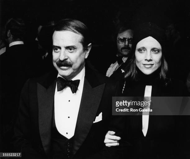 Producer David Merrick and wife Etan Aronson attend the premiere party for Jonathan Livingston Seagull on October 23, 1973 at the Waldorf Astoria...