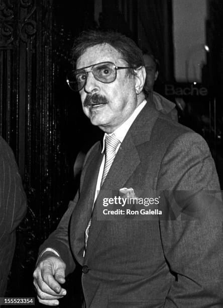 Producer David Merrick attends Larry Holmes vs. Gerry Cooney Boxing Match on June 11, 1982 at Madison Square Garden in New York City.