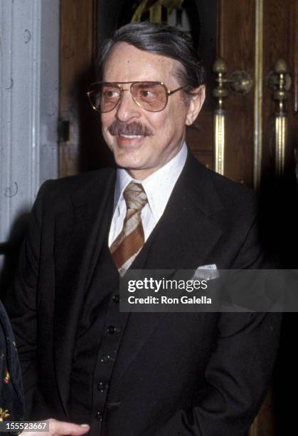 Producer David Merrick attends The First Great Train Robbery Premiere Party on January 29, 1979 at Chasen's Restaurant in Beverly Hills, California.