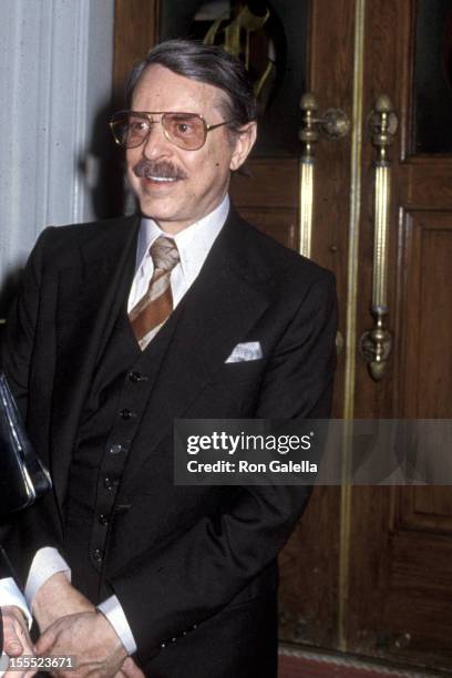 Producer David Merrick attends The First Great Train Robbery Premiere Party on January 29, 1979 at Chasen's Restaurant in Beverly Hills, California.