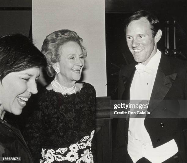 Publisher Katharine Graham and son Donald Graham attend The Gridiron Club Media Awards Dinner on March 26, 1988 in Washington, D.C.