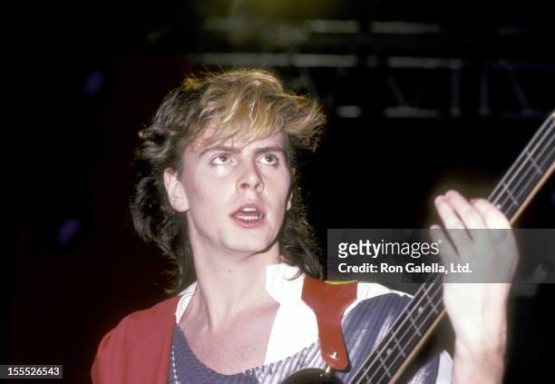 Musician John Taylor performing at the Duran Duran Concert on March 19, 1984 at Madison Square Garden in New York City, New York.