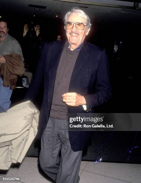 Actor Gregory Peck on April 20, 1993 arrives at the Los Angeles International Airport in Los Angeles, California.