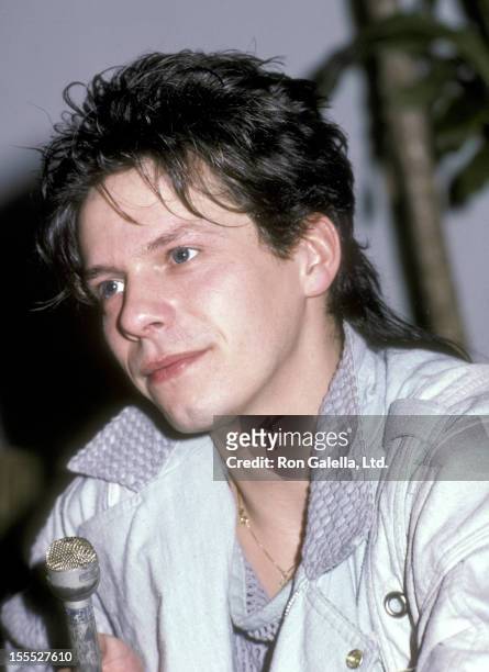 Musician Andy Taylor of Duran Duran attends the Duran Duran Press Conference for the 'Seven and the Ragged Tiger' Concert Tour on March 21, 1984 at...