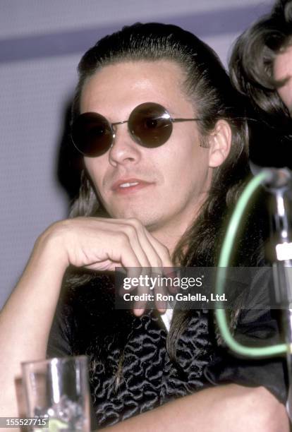 Musician Andy Taylor of Duran Duran attends the Press Conference to Announce Trans World's 'Super Concert One' Live Rock Event on October 22, 1985 at...