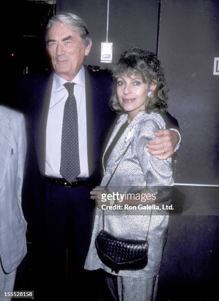 Actor Gregory Peck and wife Veronique Peck attend the Lady Day at Emerson's Bar & Grill Opening Night Performance on September 10, 1986 at Westside...