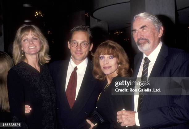 Model Cheryl Tiegs, Tony Peck, actor Gregory Peck and wife Veronique Peck attend the People for the American Way Gala Honoring Stanley Sheinbaum on...