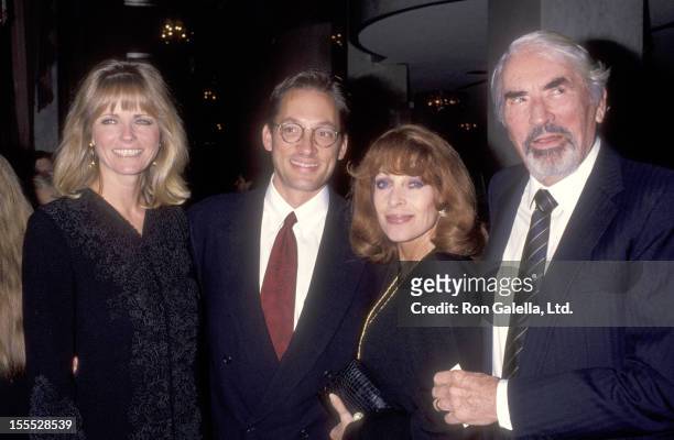 Model Cheryl Tiegs, Tony Peck, actor Gregory Peck and wife Veronique Peck attend the People for the American Way Gala Honoring Stanley Sheinbaum on...