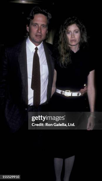 Actor Michael Douglas and wife Diandra Douglas attend Save Our Universalist Church Benefit Gala on June 3, 1986 at the Universalist Church in New...