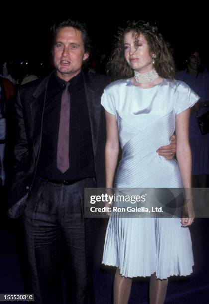 Actor Michael Douglas and wife Diandra Douglas attend the premiere of Ruthless People on June 24, 1986 at the Plitt Theaer in Century City,...