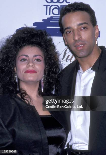 Singer Lisa Lisa and musician Alex Spanador Moseley attend the Third Annual Soul Train Music Awards on April 12, 1989 at Shrine Auditorium in Los...