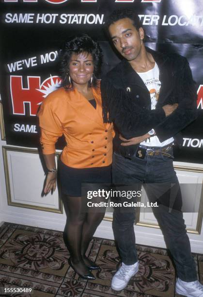 Singer Lisa Lisa and musician Alex Spanador Moseley attend the Press Conference to Announce the Switch of the New York City Radio Station Hot 103 FM...