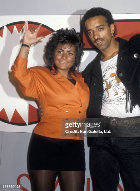 Singer Lisa Lisa and musician Alex Spanador Moseley attend the Press Conference to Announce the Switch of the New York City Radio Station Hot 103 FM...