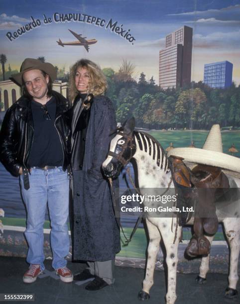 Comedian Bobcat Goldthwait and wife Ann Luly attend Lace Organiz Benefit on February 14, 1989 at the City Restaurant in New York City.