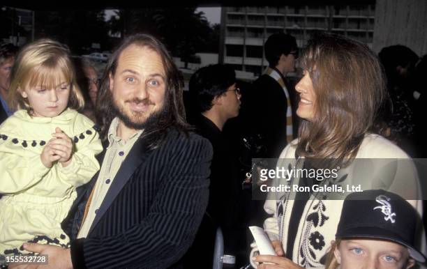 Comedian Bobcat Goldthwait, daughter Tasha Goldthwait, wife Ann Luly and son Tyler Goldthwait attend the premiere of Hook on December 8, 1991 at the...