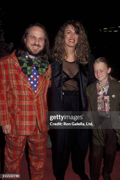 Comedian Bobcat Goldthwait, wife Ann Luly and son Tyler Goldthwait attend the screening of Shakes The Clown on March 11, 1992 at the Academy Theater...