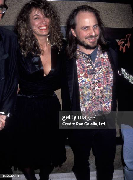 Comedian Bobcat Goldthwait and wife Ann Luly attend the premiere party for Shakes the Clown on March 9, 1992 at Tatou Club in New York City.