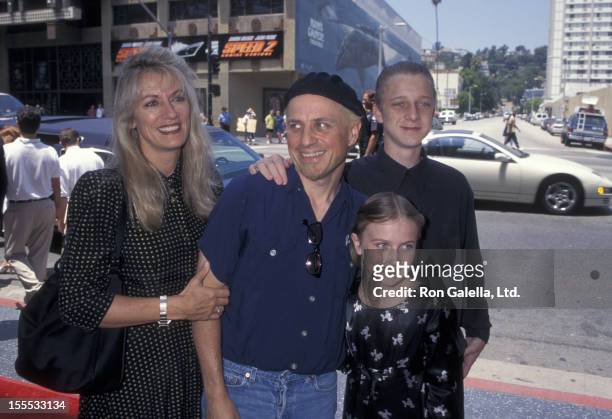 Comedian Bobcat Goldthwait, wife Ann Luly, daughter Tasha Goldthwait and son Tyler Goldthwait attend the premiere of Hercules on June 22, 1997 at El...