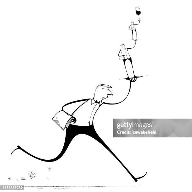decreasing waiters - brewing company stock illustrations