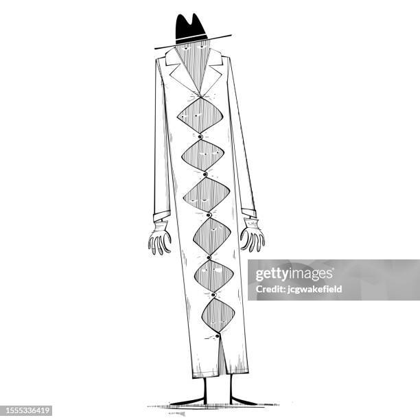 long coated man - coatings stock illustrations