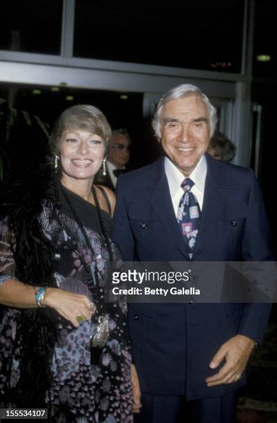 Actor Lorne Greene and wife Nancy Deale attend 16th Annual Humanitarian Awards Dinner on September 17, 1979 at the Beverly Hilton Hotel in Beverly...
