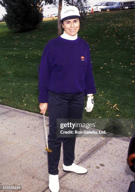 Journalist Kathleen Sullivan attends the Sixth Annual Frank Sinatra Celebrity Golf Tournament on February 5, 1994 at Marriott's Desert Springs Resort...