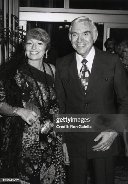 Actor Lorne Greene and wife Nancy Deale attend 16th Annual Humanitarian Awards Dinner Honoring Walter Cronkite on September 17, 1979 at the Beverly...