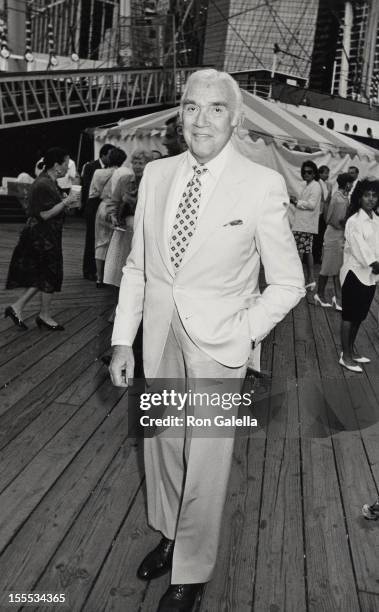 Actor Lorne Greene attends Canada Day Parade on July 1, 1986 at the South Street Seaport in New York City.