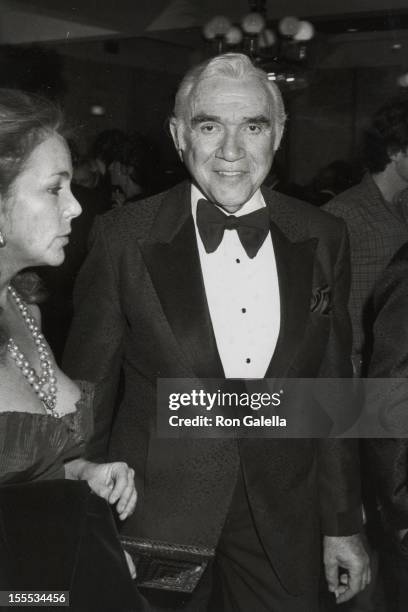 Novelist Linda Palmer and actor Lorne Greene attend Ben-Gurion University Lifetime Achievement Awards on January 26, 1982 at the Beverly Hilton Hotel...