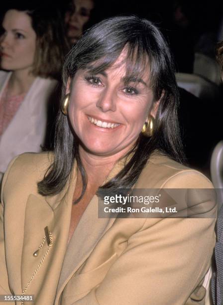 Journalist Kathleen Sullivan attends the Arnold Scaasi Fashion Show on April 10, 1989 at The Plaza Hotel in New York City.