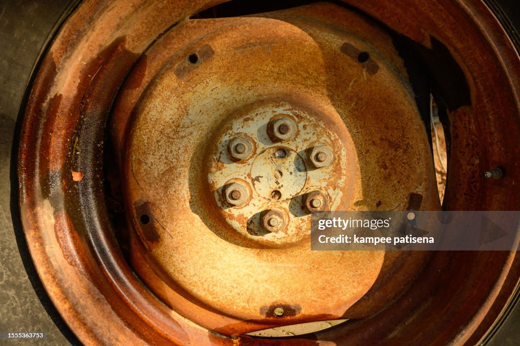 Rusty Wheel on Tractor