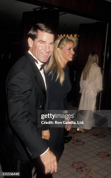 Baseball Player Steve Garvey and wife Candace Thomas attend Starlight Foundation Benefit Gala on April 7, 1990 at the Century Plaza Hotel in Century...