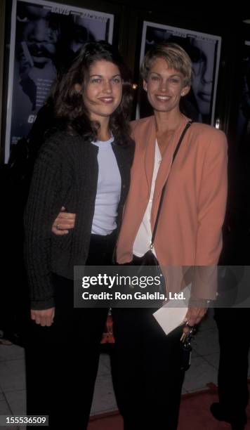 Cyndy Garvey and daughter Whitney Garvey attend the premiere of Long Kiss Goodnight on October 7, 1996 at Mann National Theater in Westwood,...