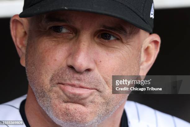Chicago White Sox manager Pedro Grifol stands in the dugout before a game against the San Francisco Giants at Guaranteed Rate Field on April 5, 2023.