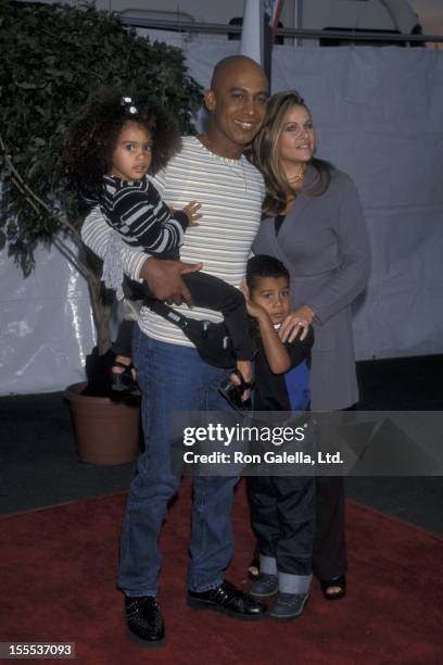 Talk Show Host Montel Williams, wife Grace Morley, son Montel Williams and daughter Wyntergrace Williams attending the premiere of Pocahontas...